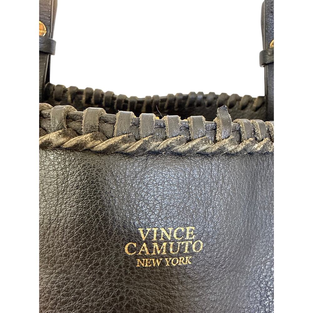 Vince Camuto Leather Tote Bag Purse Large Black Professional Classic - Picture 3 of 9
